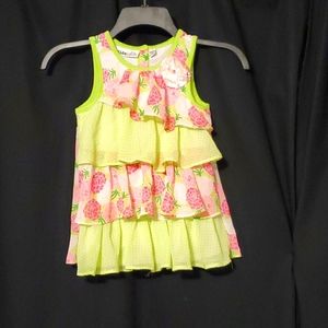 Floral and green blouse size 5